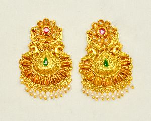 Antique Design CZ Gp Earring