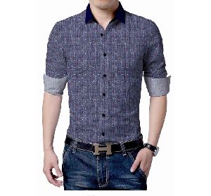 Stripes Cotton Mens Casual Shirt, Size : Multi Size