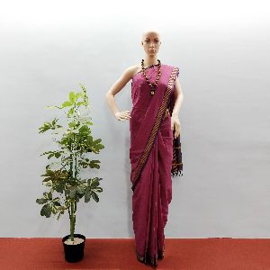 GiTAGGED Udupi Pinkish Purple with Butta Pure Cotton Saree