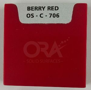 BERRY RED - PLAIN COLOUR SERIES - ORA SOLID SURFACES