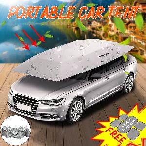 [400 x210cm with bracket]Protect the car Easy Operation  Semi Automatic Car Tent Shade Umbrella Awni