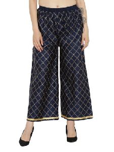 Cotton Ladies Palazzo Pant_Blue, Feature : Anti-Wrinkle, Comfortable, Dry Cleaning, Easily Washable