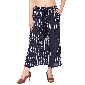 Ladies Printed Palazzo Pant_blue