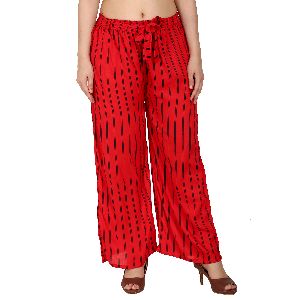 Red Palazzo Pant for Ladies