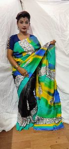 Mursidabad Silk Block printed saree