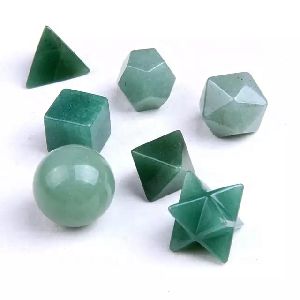 Green Aventurine 7 Stones Sacred Geometry Set