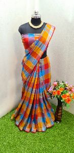 Checked Saree