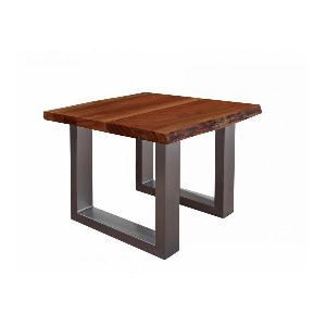 60cmx60x45cm Solid Acacia Wood and Metal Coffee Table