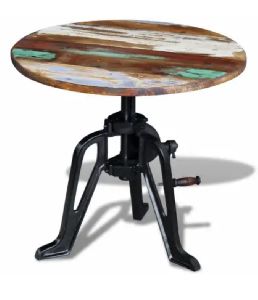 Solid Reclaimed Wood and Cast Iron Center Table