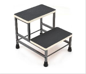 BTH Company Dual Height 2-Step Stool, Versatile 2-Stair Stool with Anti-Slip Soft-Grips and Safety A