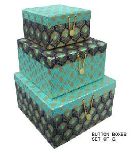 Paper Button Boxes(Set of 3)