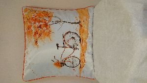 Hand Printed Embroidered Nature Cushion Cover
