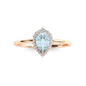 925 Sterling Silver Aquamarine And Zircon Ring