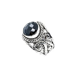 925 Sterling Silver Black Spinel Ring