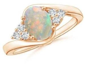 925 Sterling Silver Ethiopian Opal and Zircon Ring