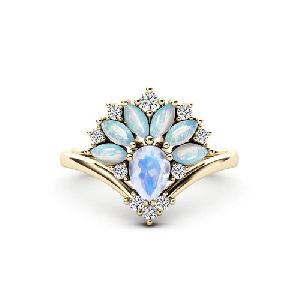 925 Sterling Silver Ethiopian Opal Ring