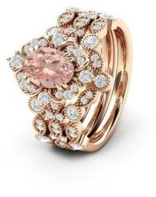 925 Sterling Silver Morganite And Zircon Ring