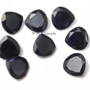 Black Onyx Faceted Heart Gemstone