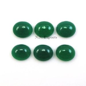 Green Onyx Cabochon Cut Oval Gemstone