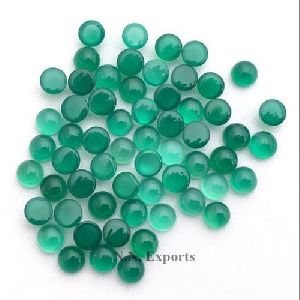 Green Onyx Cabochon Cut Round Gemstone