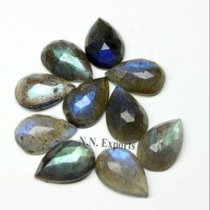 Labradorite Rose Cut Pear Gemstone