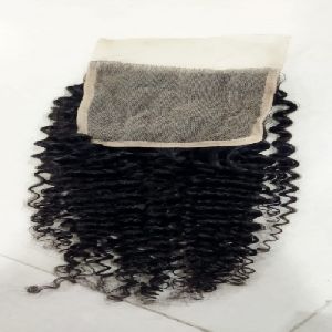 Curly human hair weft