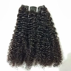 Natural curly weft hair