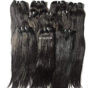 Cuticle Aligned Human Hair Straight Wave Bundles With Lace Closure