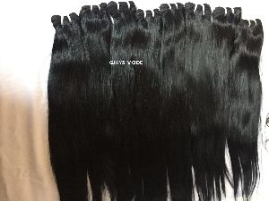 Double wefted indian straight human hair