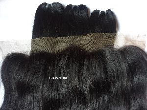 Raw virgin straight human hair with frontals