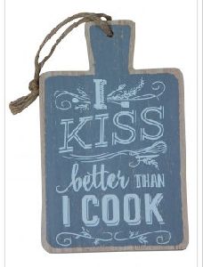 HIPPITY HOP I KISS BETTER THEN I COOK PRINT DECORATIVE WALL FOR HANGING 8.5 BY 5.5 INCH PACK OF 1