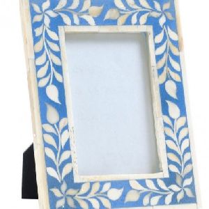 MOTHER OF PEARL AND RESIN BONE INLAY PHOTO FRAME MADE BY GIFT MART
