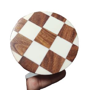ROUND COASTER WOODEN AND RESIN HANDMADE TECHNIQUE PRODUCT