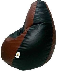 Brown and Black Beans Filled Cozy Bean Bag with Footstool