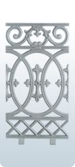 20 X 10.25 Inch Continuity Railing Decorative CI Casting