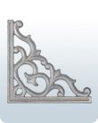 7.25 X 7.25 Inch Corner Decorative CI Casting