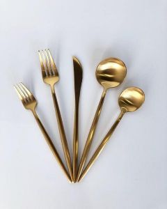 Baha- Gold Brass Modern Cutlery