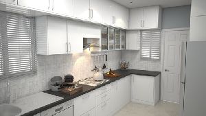 L Shaped Modular Kitchen Designing Services