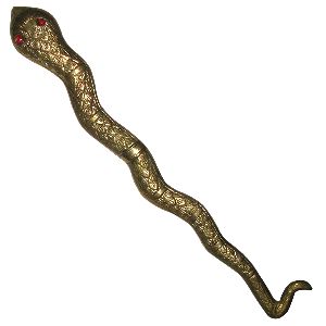 S953808 - Naga Mantra Dhandam Naga Mandhira Kol Snake Wand Nag Dhand 1 Feet Brass 195 grams