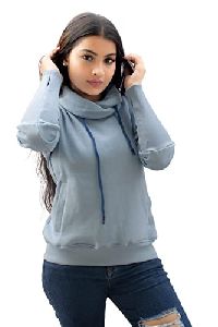 LOMOOFY Womens Winter Stylish HIGH Neck Fleece Sweatshirt