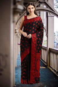 Black & Red Designer Saree