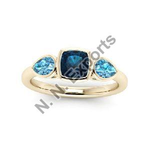 925 Sterling Silver London &amp;amp; Swiss Blue Topaz Ring
