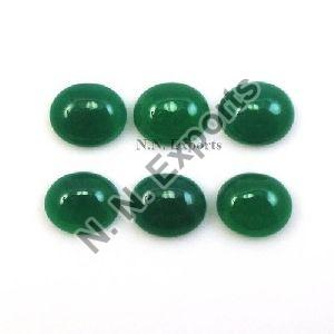 Green Onyx Cabochon Cut Oval Gemstone