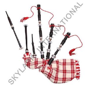 White And Red Ribbon Bagpipe