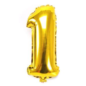 Hippity Hop Gold 16 Inch Number Foil Balloon 1 Number Pack Of 1 For Party Decoration