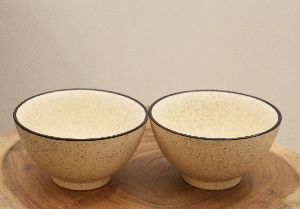 Beige color Ceramic 500ml Bowl