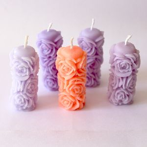 Rose pillar candle