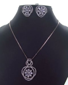 Fancy CZ Pendant Set