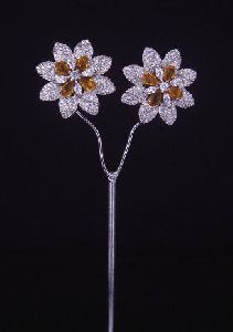 Flower Cz Stud Earrings