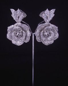 Flower Shaped Cz Earrings